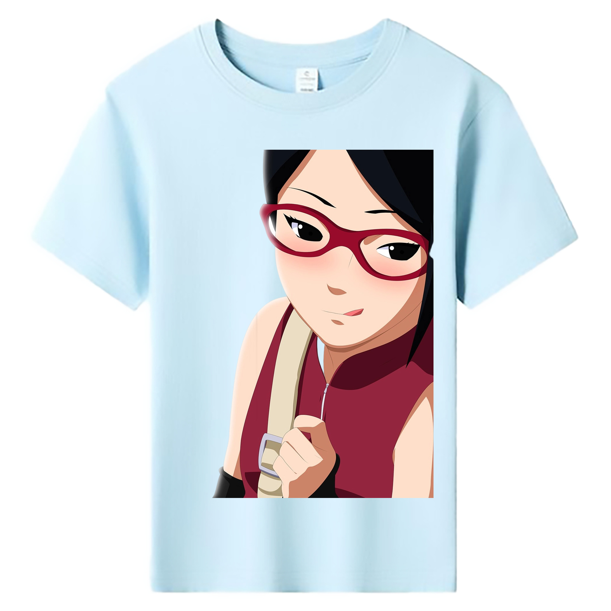 （画像用） NARUTO -ナルト- うちは サラダ Uchiha Sarada 綿100％キッズTシャツ（フロントプリント）